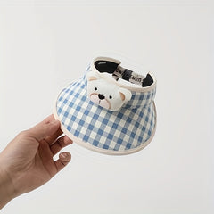 Large Brim Grid Children's Hat Baby Sunshade Cap UV Protection