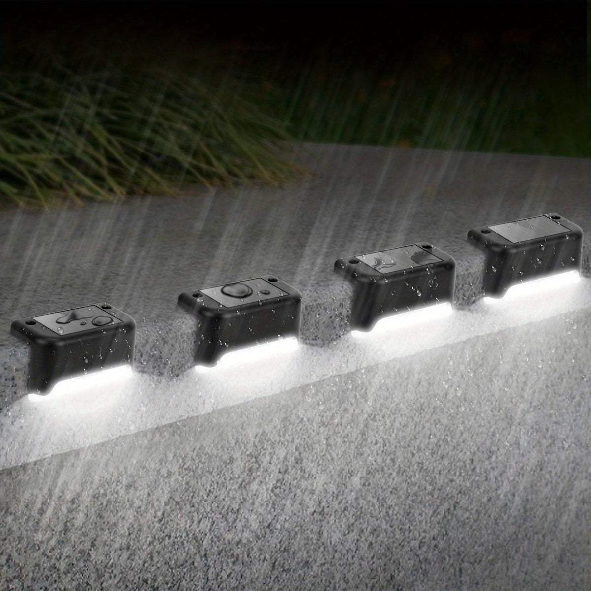 4pcs Outdoor Solar Stair Light Waterproof Garden Step Lamp Fence Pathway Yard
