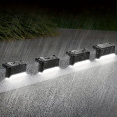 4pcs Outdoor Solar Stair Light Waterproof Garden Step Lamp Fence Pathway Yard