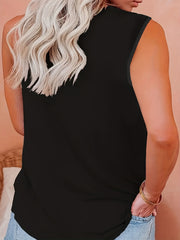  Cat & Rainbow Print Round Neck Tank Top