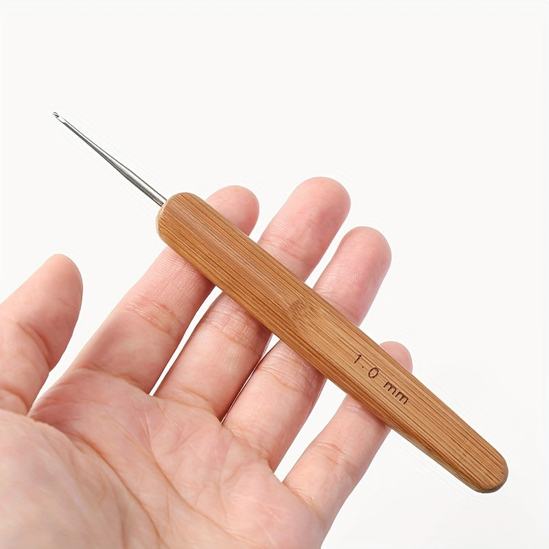 20pcs Bamboo Handle Crochet Set DIY Knitting Needle For Arthritic Hands
