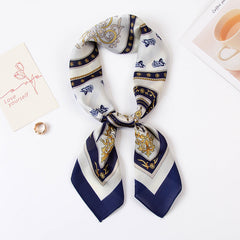 Vintage Print Thin Scarf Small Shawl Neckerchief