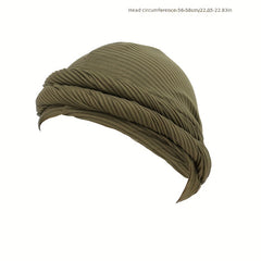 Men's Twisting Cap Pit Strip Button Head Wrap Cap