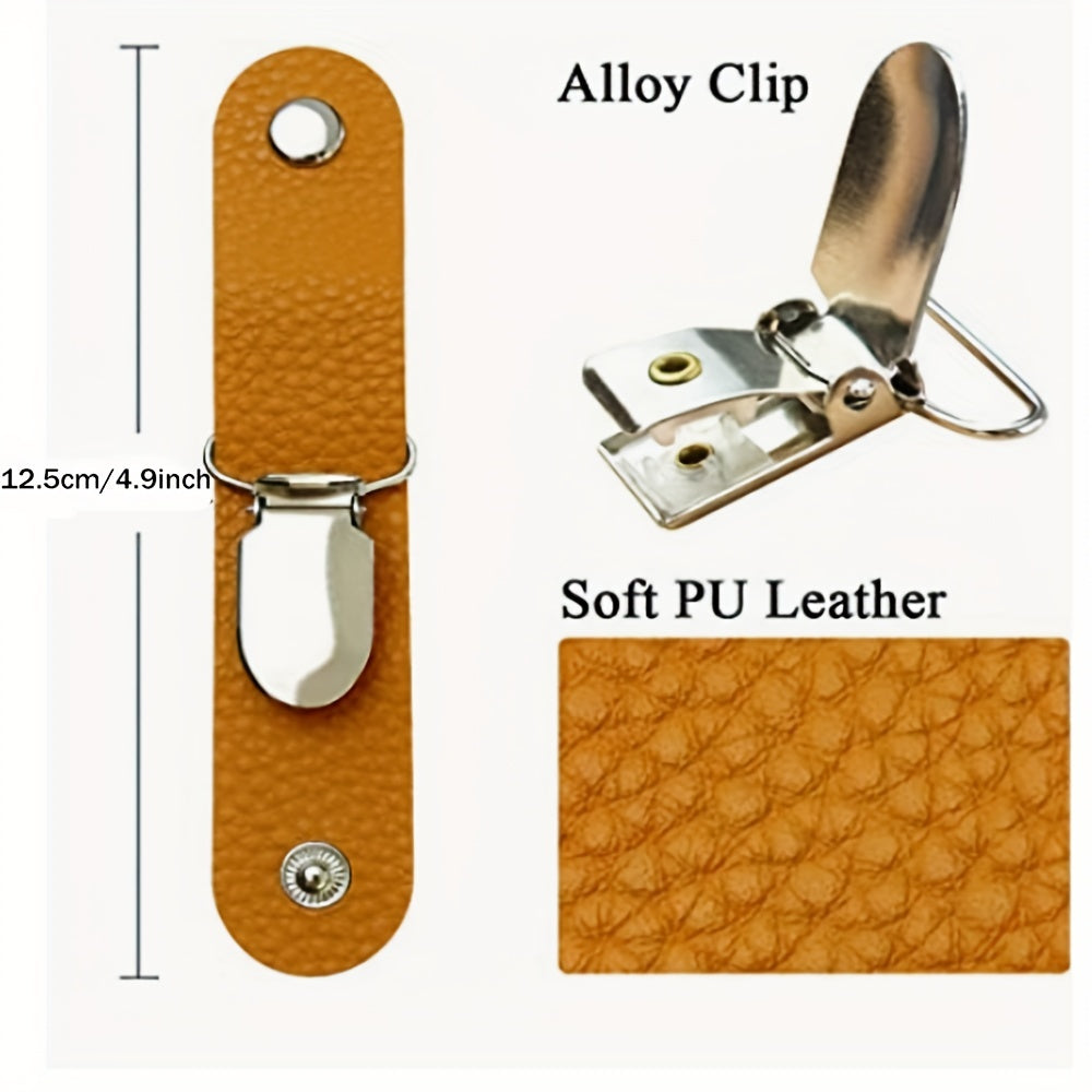 PU Leather Sun Hat Clip Hanging Buckle Outdoor Travel Hat Duckbill Fixed Storage
