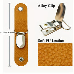 PU Leather Sun Hat Clip Hanging Buckle Outdoor Travel Hat Duckbill Fixed Storage