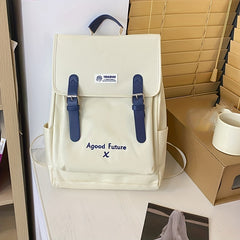 Casual Colorblock Backpack Preppy School Bag Multifunctional Storage