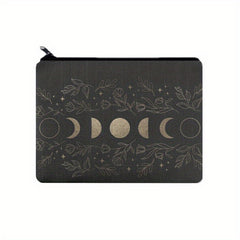 Moon Print Carry All Pouch Zipper Storage Bag Cosmetic Coin Purse