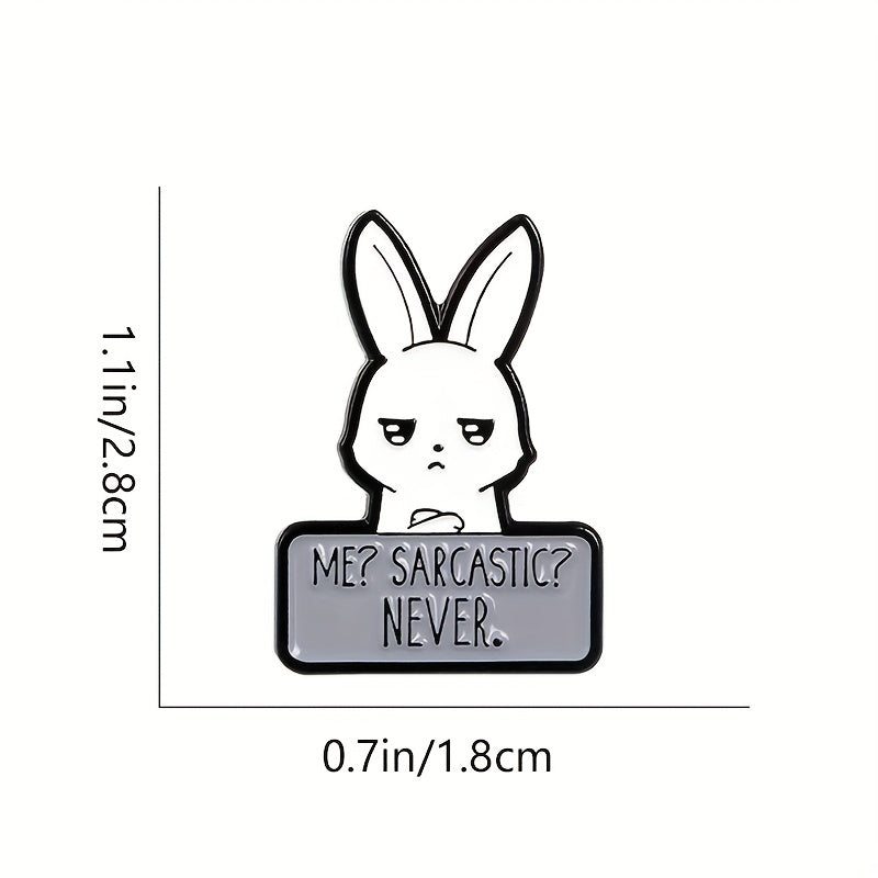 SARCASTIC NEVER Rabbit Enamel Brooch