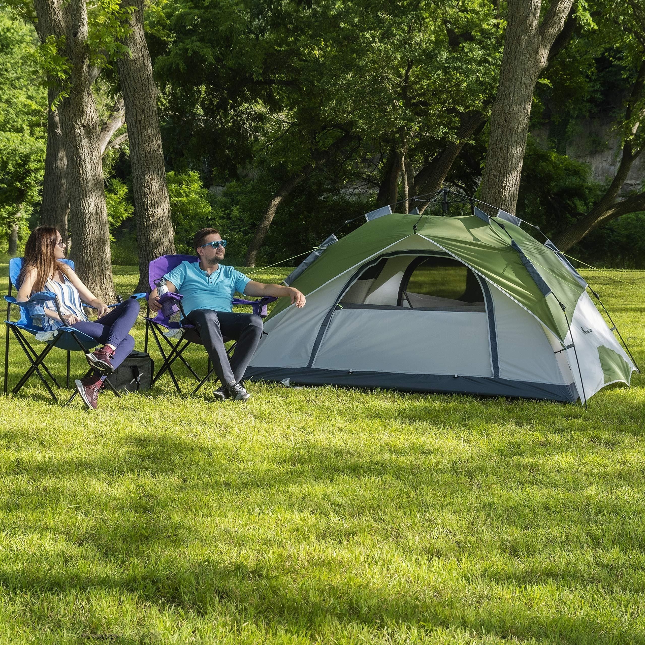 MOON LENCE Pop Up Tent Family Camping Tent For 4 Person