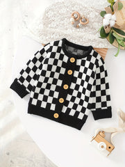 Baby Romper Stylish Chessboard Triangle Jumpsuit Combination Set
