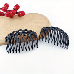 2pcs Solid Hair Comb Vintage Hair Pin Hair Bun Maker Non Slip Styling Tool
