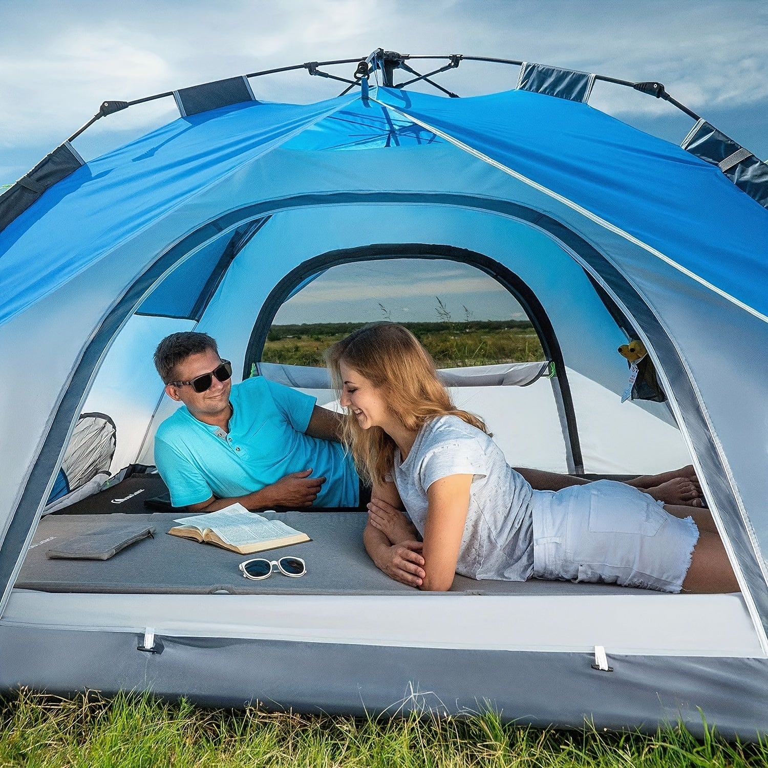 MOON LENCE Pop Up Tent Family Camping Tent For 4 Person