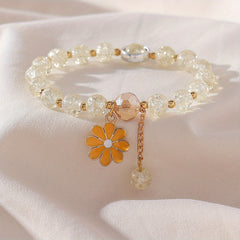 Summer Style Beaded Daisy Pendant Bracelet for Women