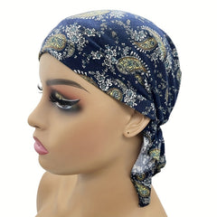 Paisley Print Turban Cap Boho Head Scarf Beanie Chemo Hats