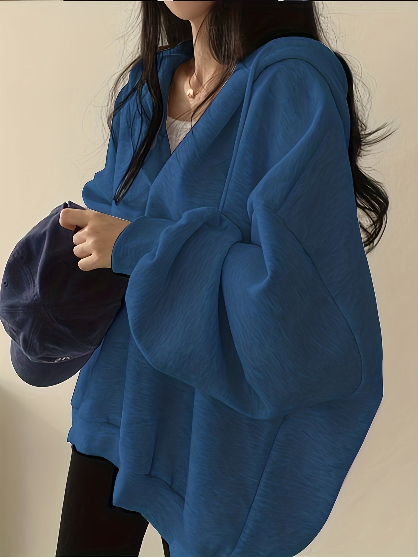 Solid Active Hooded Sweatshirts Fleece Lined Hoodie Women's Clothing