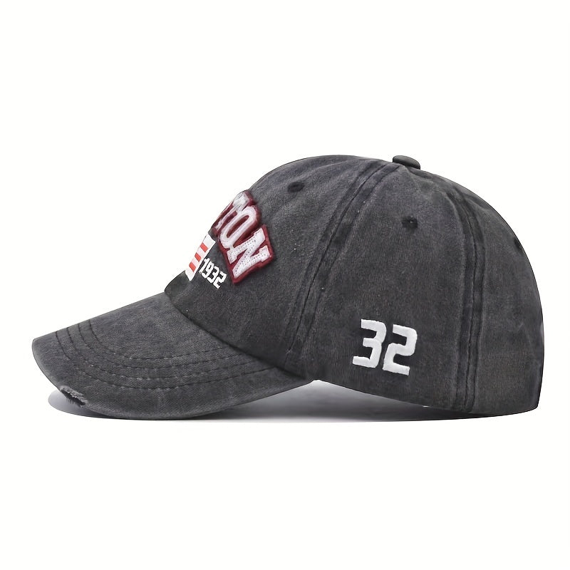 USA Flag Embroidered Baseball Cap Vintage Peaked Sun Hat