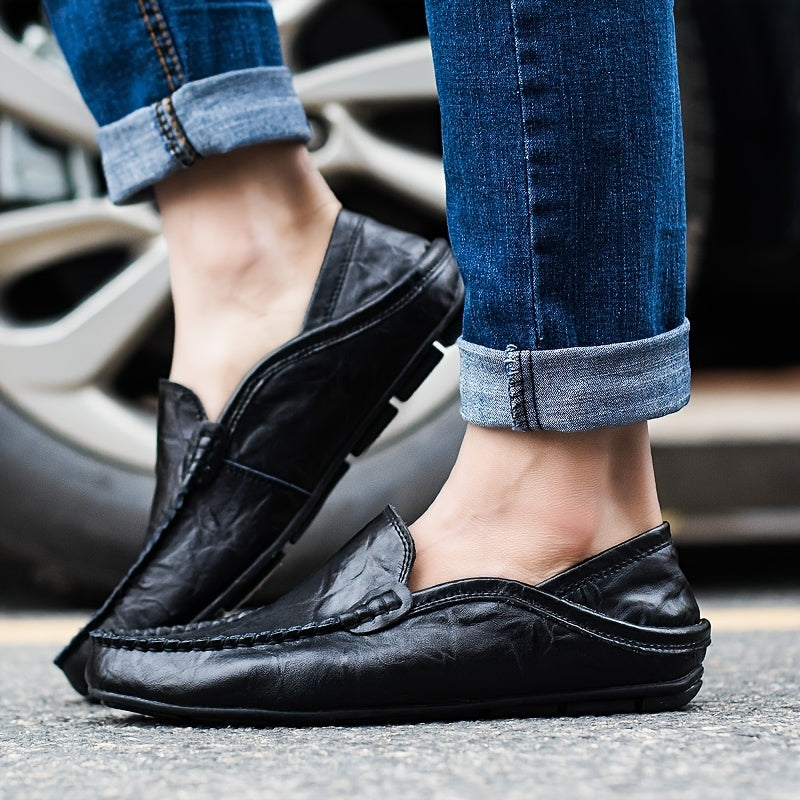 Men's Stitched Loafer Shoes Lightweight Slip-On Moccasins