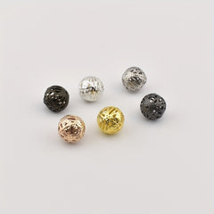 40-50-100pcs 4-20mm Hollow Round Beads DIY Spacer Bracelet Necklace Jewelry