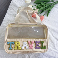 Transparent Waterproof Cosmetic Bag Large Capacity Handheld Makeup Storage