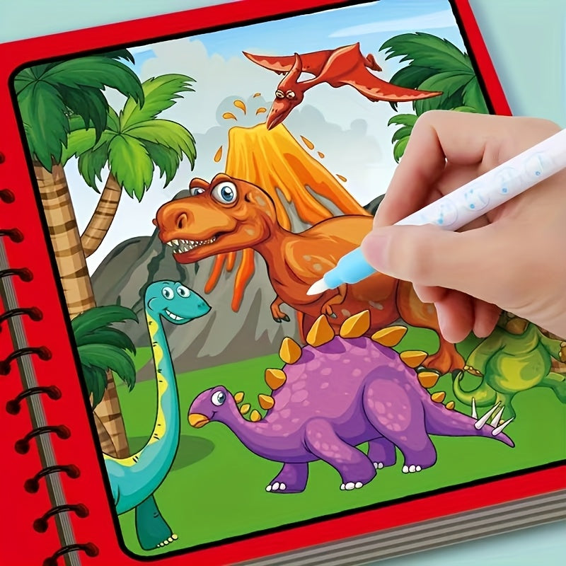 2 Pack Reusable Watercolor Books for Kids with Stencils and Pens