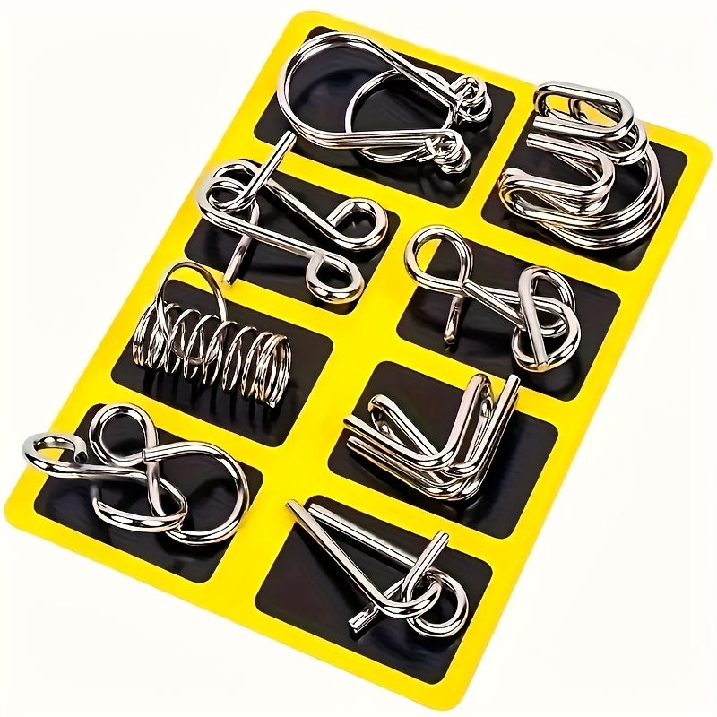 Golden Disassembly Rings Set for Adults & Elderly - Luban Lock Toy