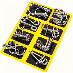Golden Disassembly Rings Set for Adults & Elderly - Luban Lock Toy