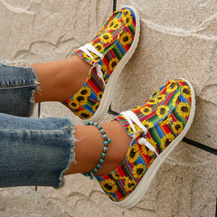 Women's Floral Canvas Shoes Lightweight Slip On Comfy Daily Shoes