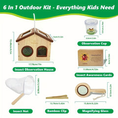 Outdoor Adventure Insect Trap Set with Hut Net and Magnifying Glass