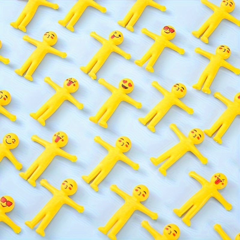 8pcs Stretchable Yellow Character TPR Decompression Toy