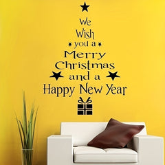 Merry Christmas Tree Window Stickers Vinyl Decal For Home Decor