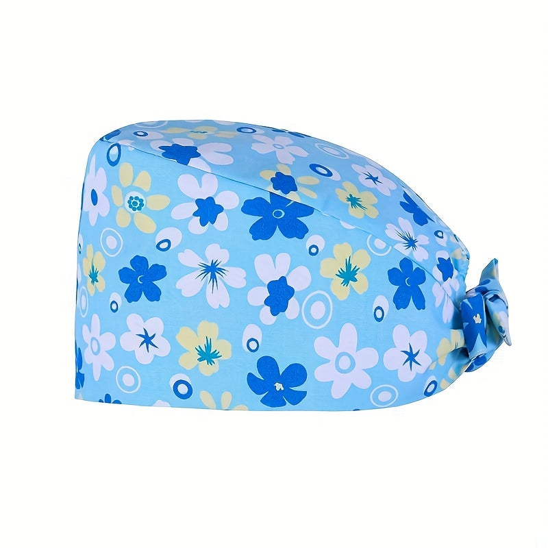 Cartoon Print Work Cap Adjustable Working Hat Cotton Surgical Caps