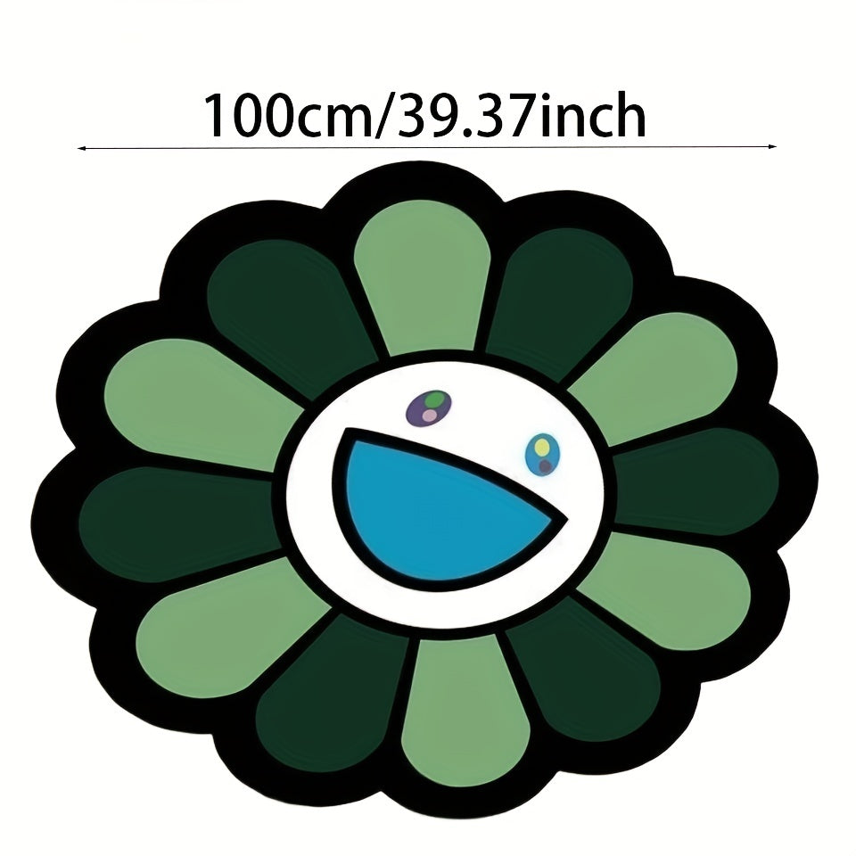 Sunflower Round Floor Mat Rug Non-slip Door Mat Indoor Living Room Bedroom Bathr