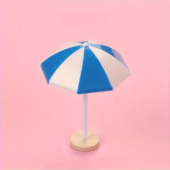 Mini Beach Umbrellas 1:12 Scale Yellow & Wooden Bases