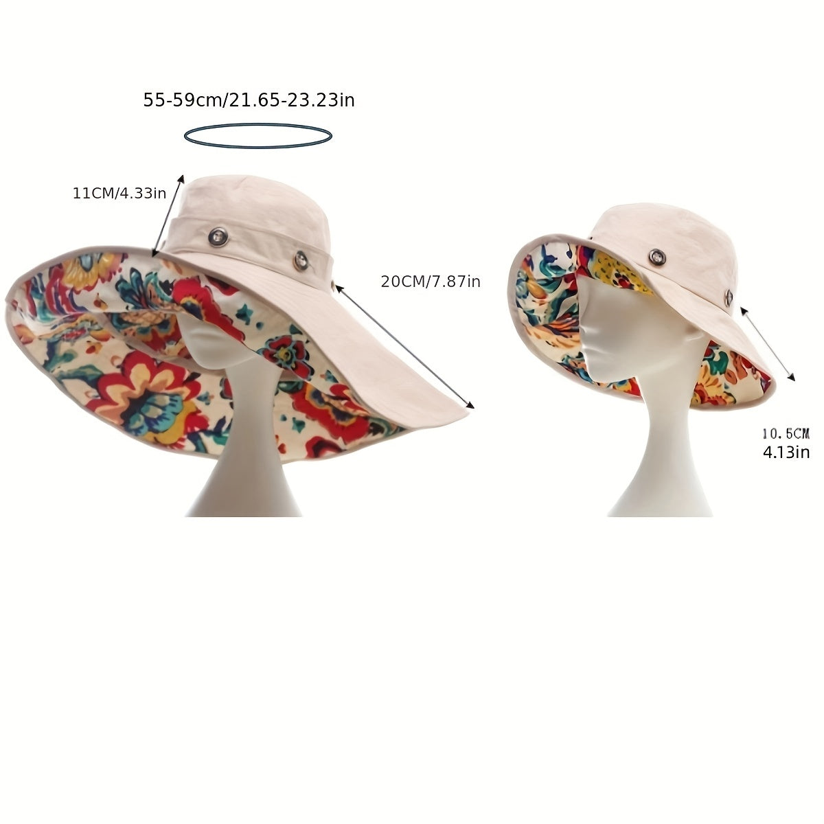 Oversized Brim Sun Hat UV Protection Bucket Hat Beach Hats