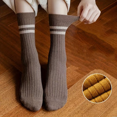 10 Pairs Striped Sports Socks Comfy & Breathable Women's Stockings