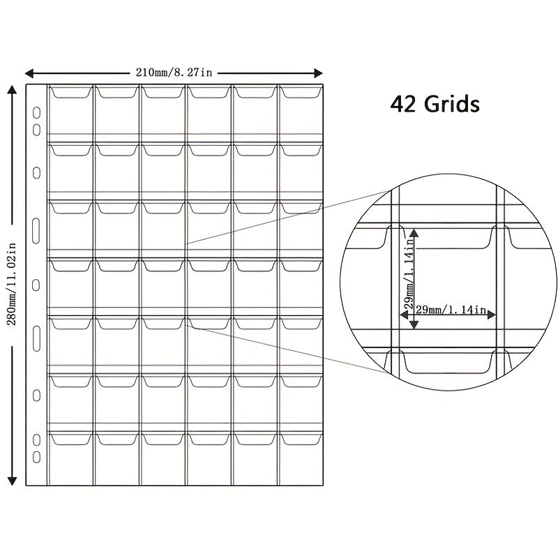 Coin Stamp Collection Inner Page 20 Grids Storage Book