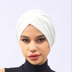 Solid Lace Turban Cap Head Wraps Elastic Hijab Hats Ramadan Beanie
