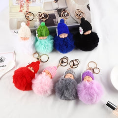 Cartoon Fur Ball Keychain Charm for Bags