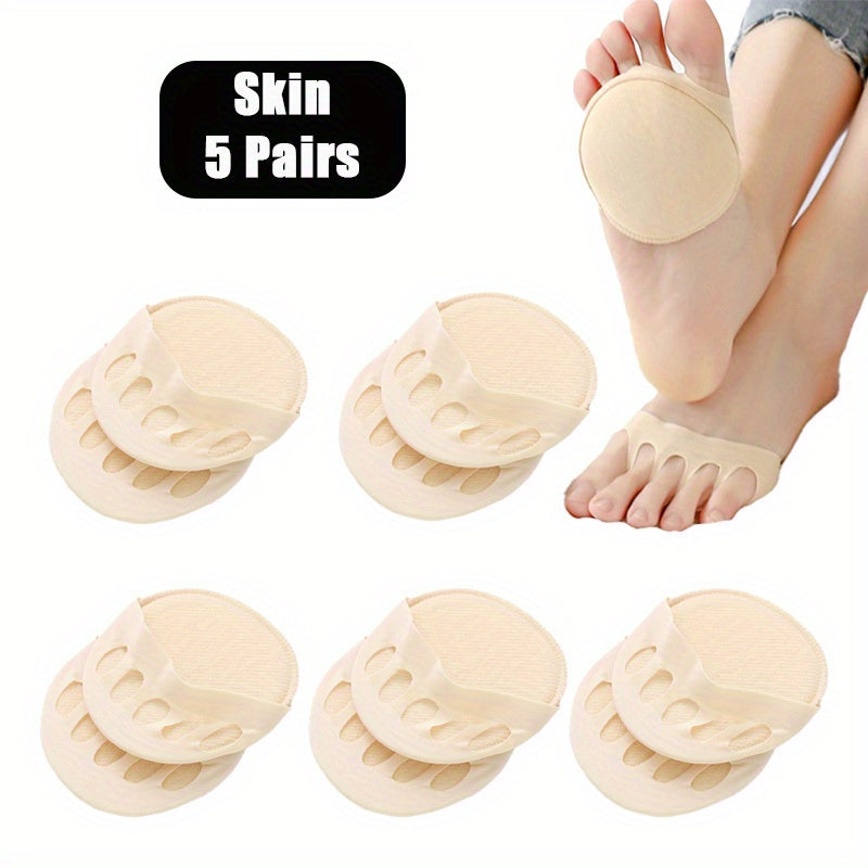 Women's 5-Finger Half Cut Socks Sponge Cushion Invisible Socks