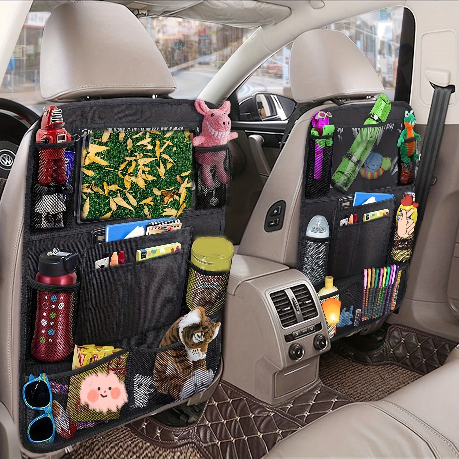 Car Back Seat Hanging Organizer Storage Bag Touchable Screen