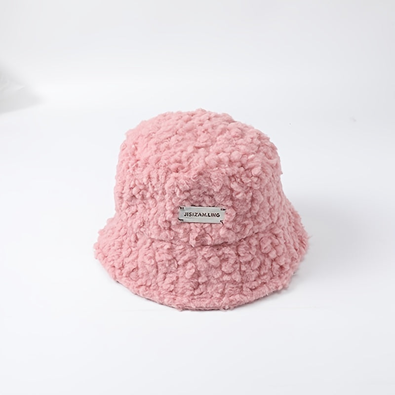 Winter Hairy Bucket Hat for Women - Outdoor Casual Style