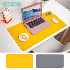 Double Sided Faux Leather Mouse Pad Anti Slip Durable 1pc