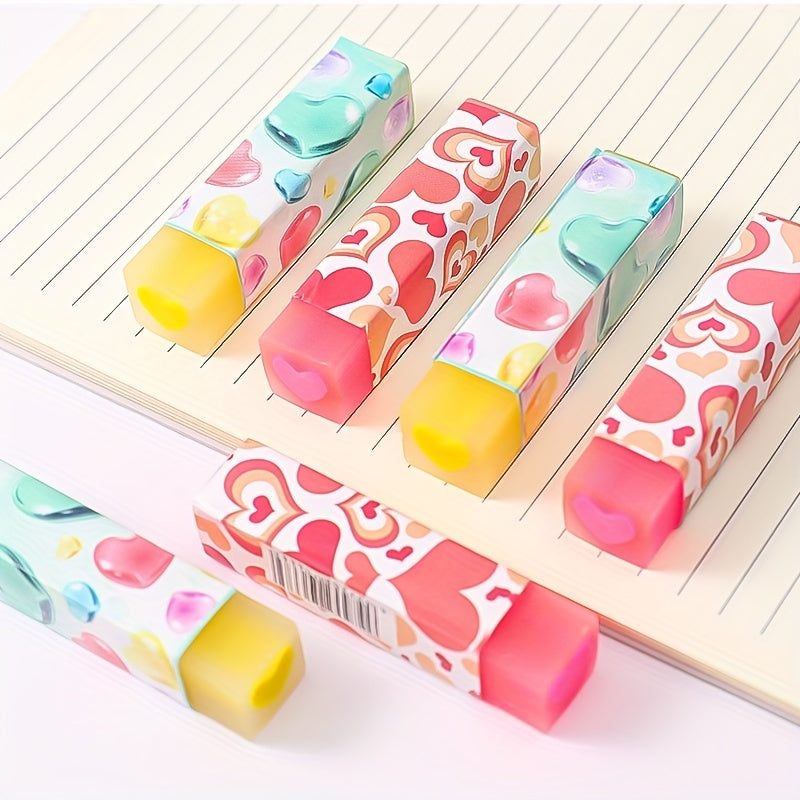 2pcs Love Pencil Erasers Fun Desk Pet Erasers