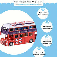 London Double Layer Bus 3D Puzzle Foam Toy Model Kit DIY Educational Car Series