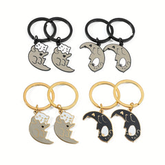 Couple Zinc Alloy Keychain Romantic Gift Anniversary Birthday Accessories Men