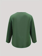  Women's Smoothing Long Sleeve Half Zipper Blouse
