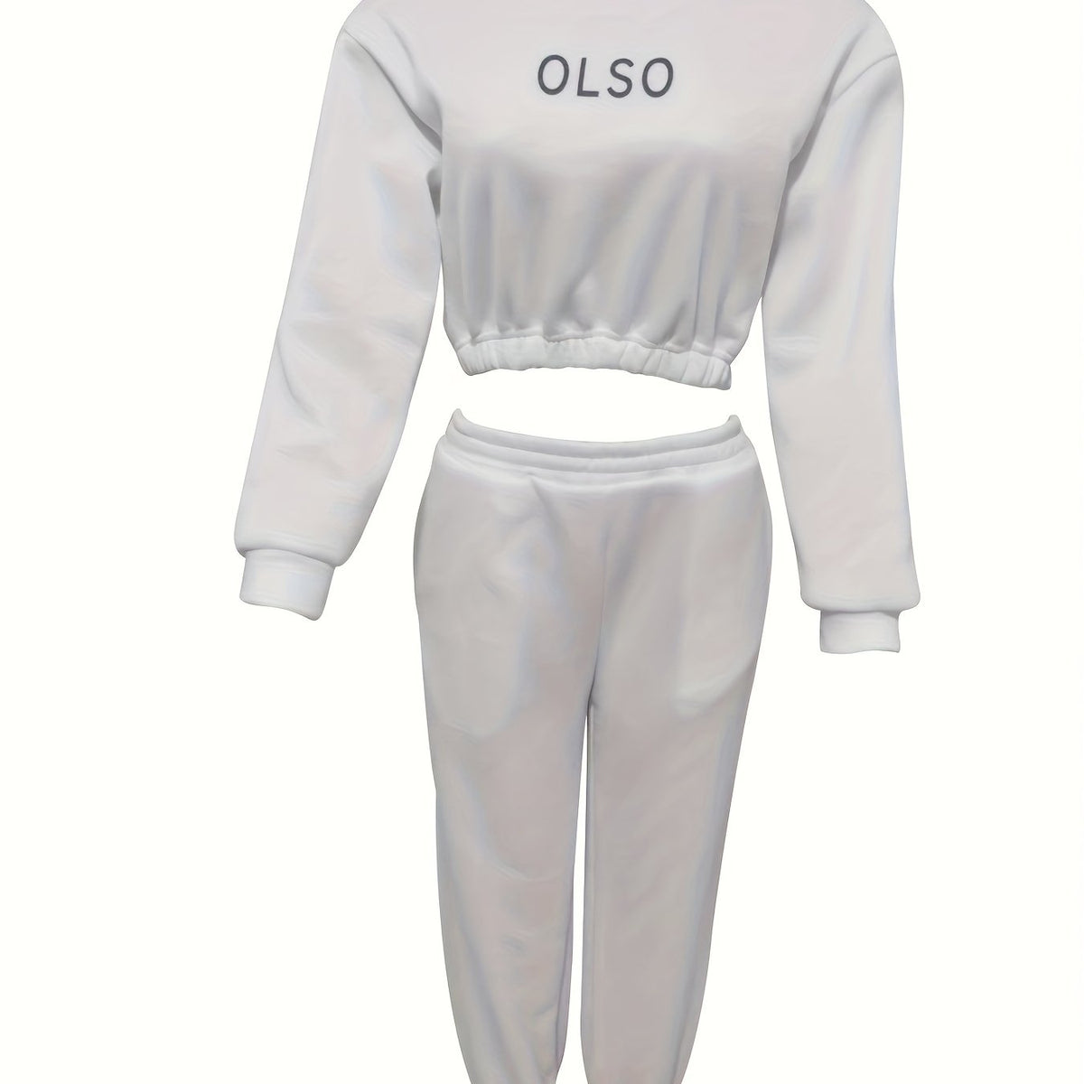 Casual Letter Print 2pc Set Pullover Sweatshirt & Joggers Outfits
