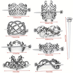 Viking Celtic Barrette Hairpin Silvery Hair Accessories Women's Irish Hair