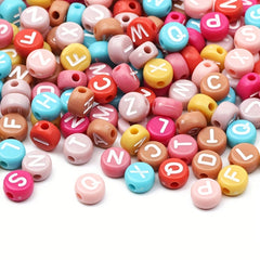 100pcs Mixed Acrylic Heart Letter Beads for DIY Jewelry Making