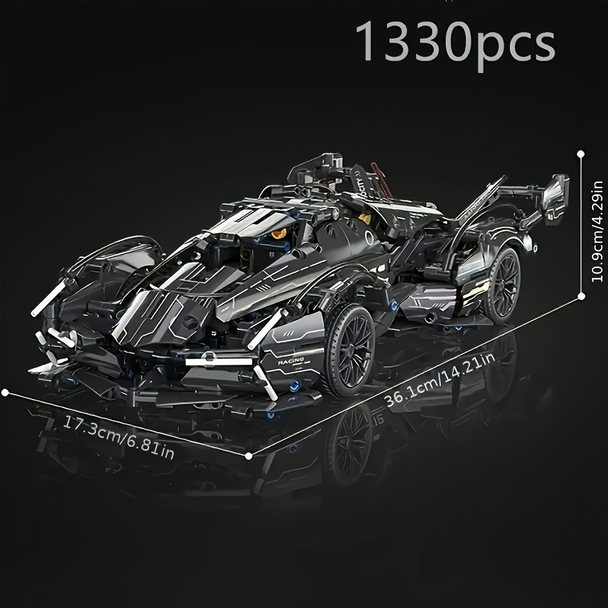 1330pcs Sports Car Building Blocks Model DIY Toy Easy Assembly Holiday Gift